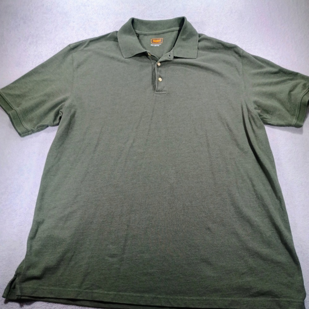 The Foundry Mens Polo Shirt Olive Green 3XLT Short Sleeve Pique Knit‎